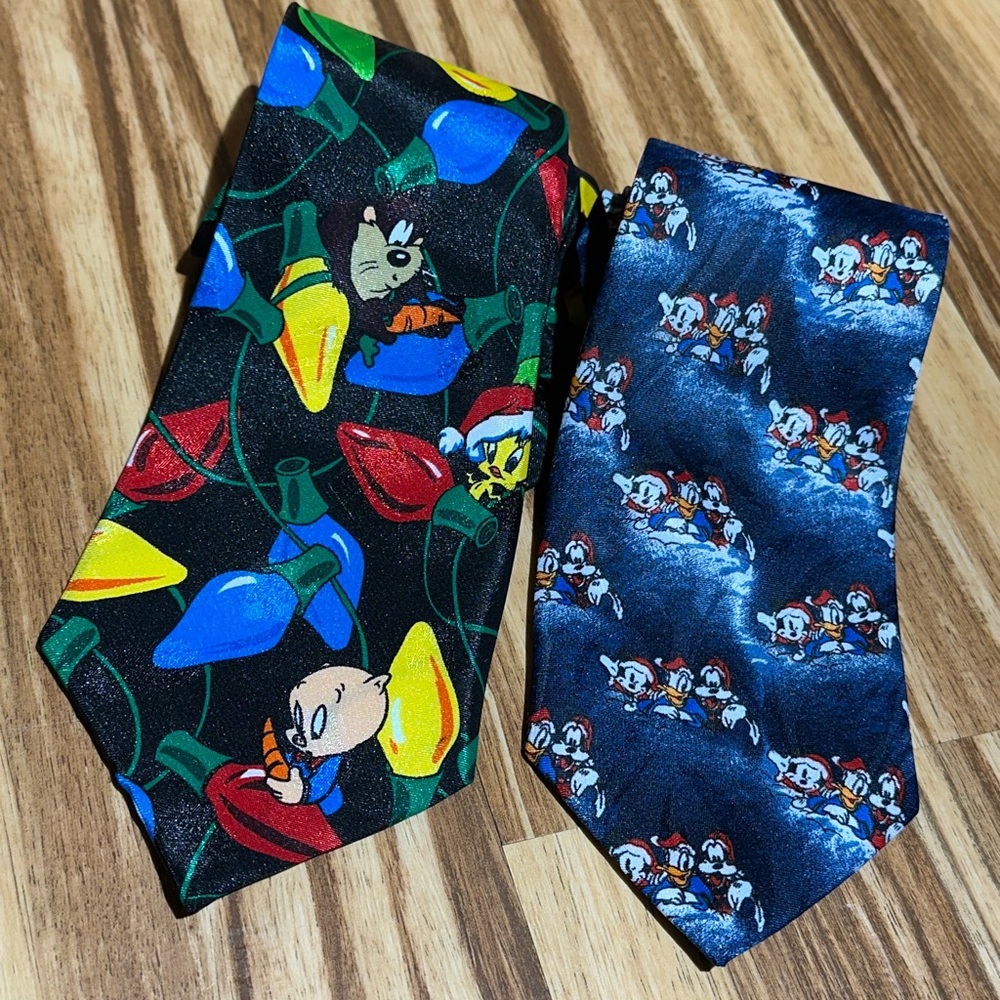 Christmas Looney Tunes Picasso Hand Made Ties Bundle